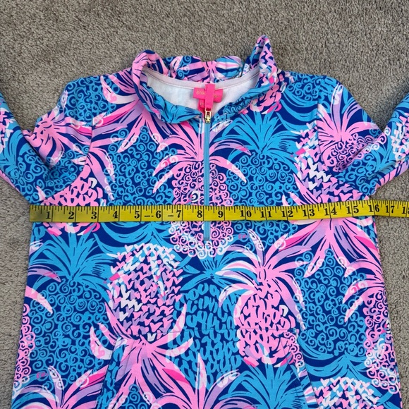 Lilly Pulitzer Little Skipper Ruffle Dress Borealis Blue Tropic Down Low XL - Picture 7 of 8